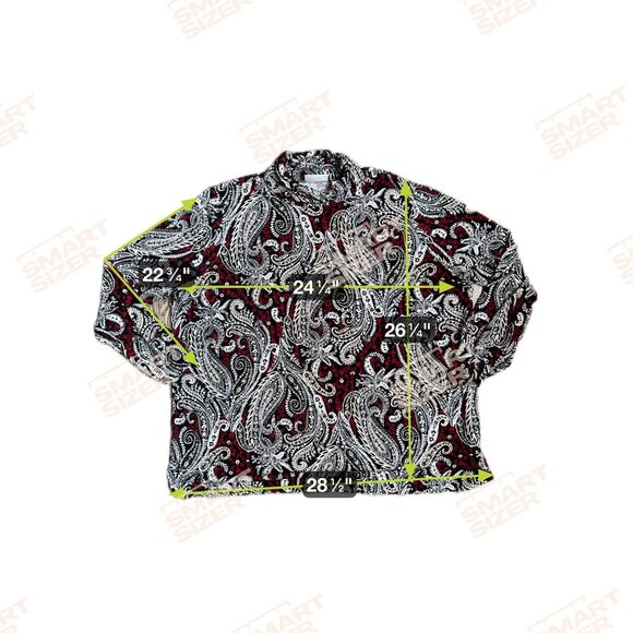 Susan Graver Womens Tunic Top 2X Liquid Knit Mock Neck Smocked‎ Sleeve Paisley - Picture 2 of 5